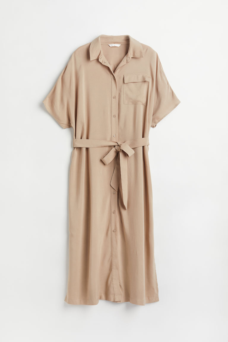 H ☀ M - MAMA Tie-belt shirt dress ...